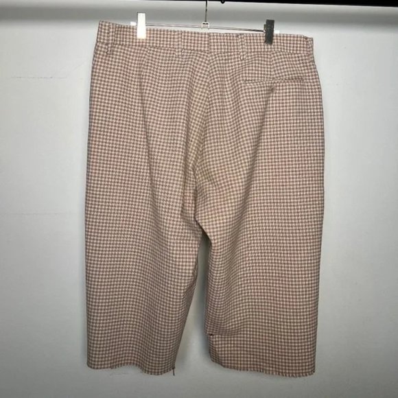 Method Brand Tan Cream Brown Plaid Frayed Cut Off Hybrid Shorts Mens 36 - Picture 2 of 3